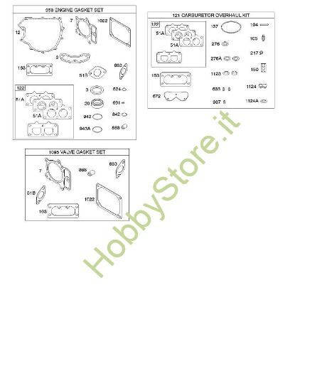 G - Set guarnizioni valvola/motore, set revisione carburatore B&S - 44 €¦ 445577-0138-B1 brand Stihl